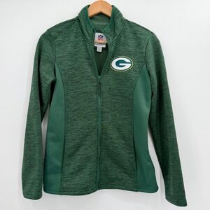 Green Bay Packers Women's Small Full Zip Fleece Jacket NFL Green Heather